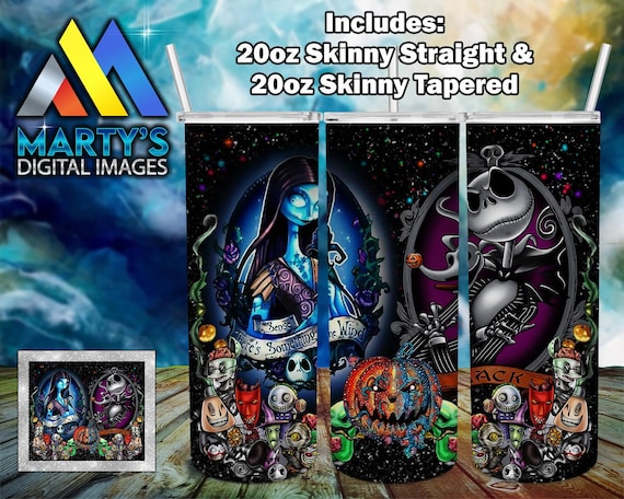 Halloween Jack and Sally Colorful Background Wrap 20oz - Etsy