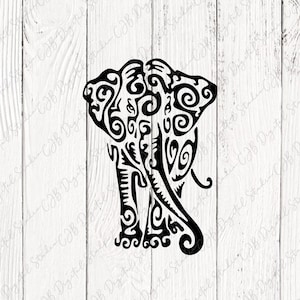 Elephant SVG, Mandala Pattern, Zentangle, Elephant Clipart, Safari, Jungle, Cricut Cut File, Silhouette, Animal Graphics, Digital Download