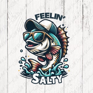 Sublimation PNG de pêche à l'achigan, pêcheur esthétique PNG, chemise de poisson drôle, sentiment des cliparts salé, pêche pour enfants, poisson Cool, téléchargement numérique