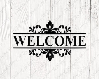 Welcome Sign SVG PNG, Front Door Sign, Home Sign Decor, Family, Cricut Silhouette Cut File, Vinyl Decal, Storefront, Digital Download