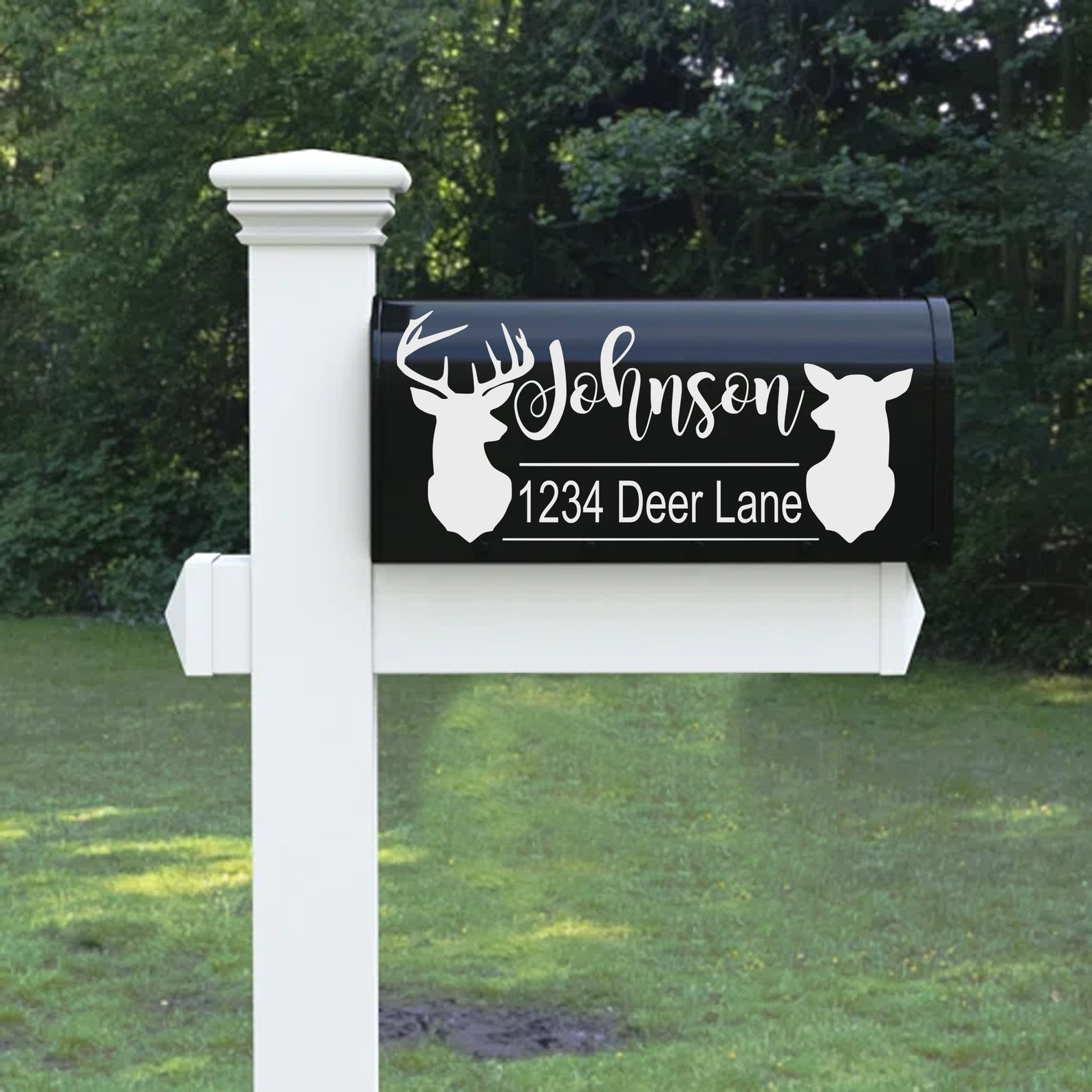Rustic Deer Mail Box Deer Mailbox SVG, Custom Last Name SVG, Street Address, House Numbers ...