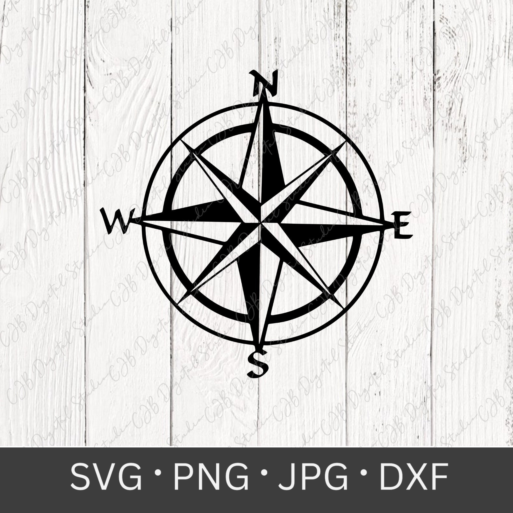 Compass SVG, Compass PNG, Nautical Clipart, Beach, Boat, Fisherman ...