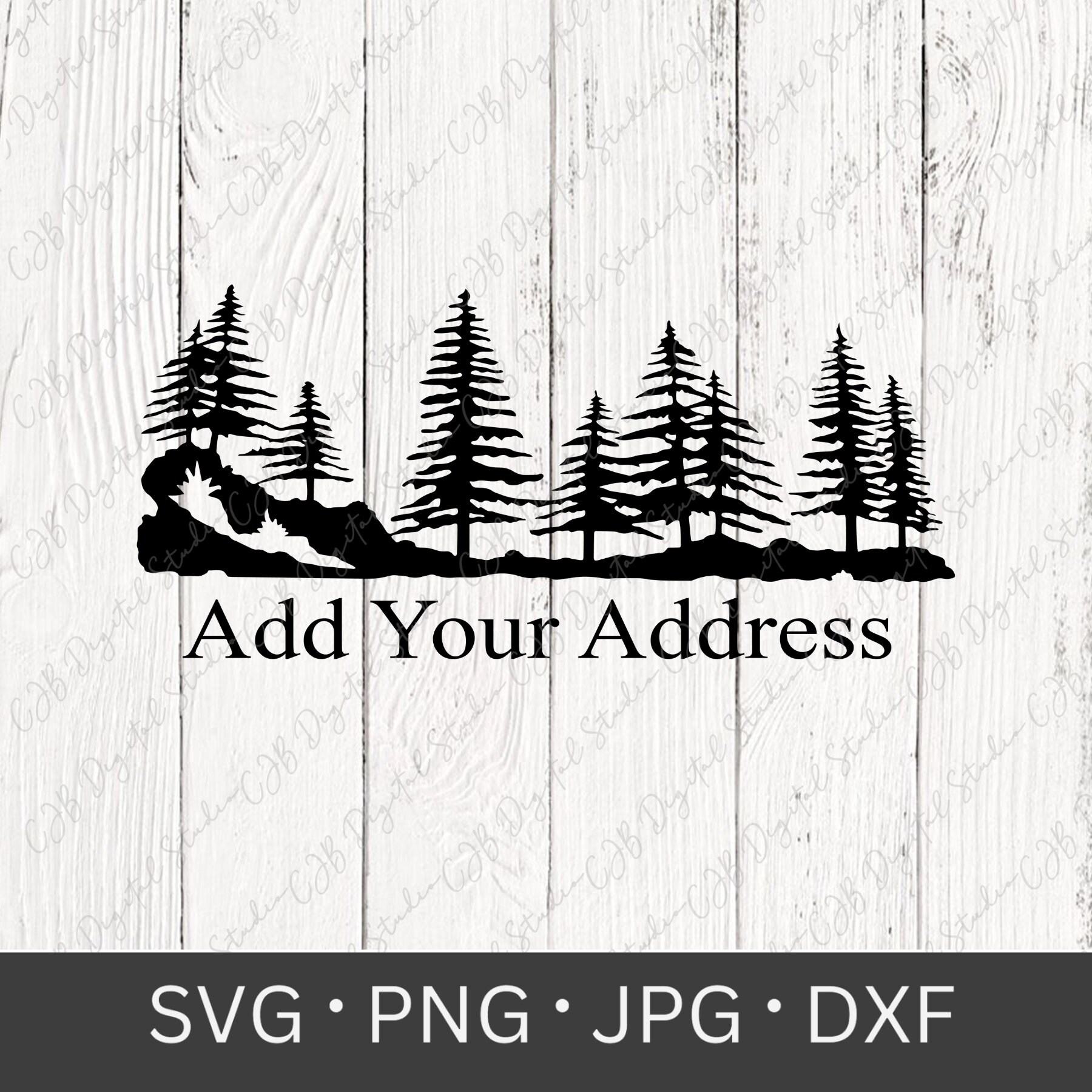 Pine Tree Mailbox SVG, Personalized Mailbox PNG, Street Address Decal ...