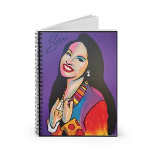 6x8 Spiral Notebook - Ruled Line | Original Digital Tribute Art | Selena Quintanilla