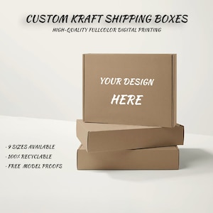 Cajas de envío Kraft personalizadas de 10 piezas, cajas de embalaje, cajas de envío de cartón de embalaje personalizado con su diseño, envío rápido