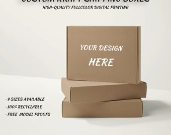 Personalized 10pcs Kraft Shipping Boxes, Packaging Boxes, Custom Packaging Mailer Cardboard Shipping Boxes with your design, Fast Shipping