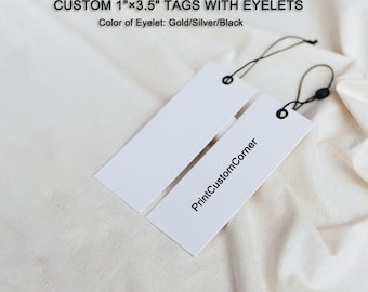 Personalized 1"×3.5" Hang Tags with Eyelets (Thickness 500 GSM) Heavy Duty/High Quality Hang Tag for Clothing/Price/Business,String Included