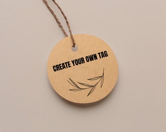 Create Your Own Design Hang Tag,Personalized Round Tags,Product Tags,Gift Tags,White,Kraft and Frosted PVC Tags 2.2" Diameter