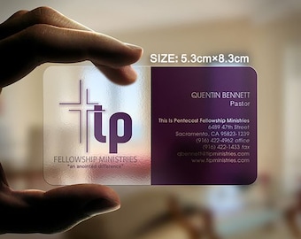 Personalized 2.09"x3.35" FrostedTransparent Business Cards, Plastic PVC bcards, Plastic Boutique Card With your designs