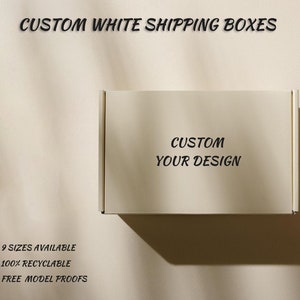 Cajas de envío blancas personalizadas de 10 piezas, cajas de embalaje, cajas de envío de cartón con embalaje personalizado con su diseño, envío rápido