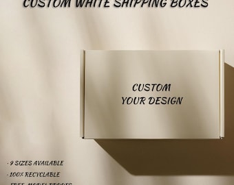 Personalized 10pcs White Shipping Boxes, Packaging Boxes, Custom Packaging Mailer Cardboard Shipping Boxes with your design, Fast Shipping
