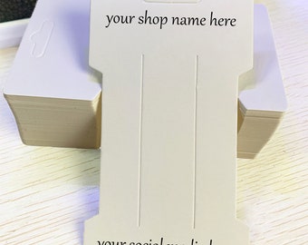 Tarjetas de exhibición de joyería personalizadas / Tarjetas de exhibición para diademas y horquillas / Texto personalizado / 6,6 x 11,4 cm