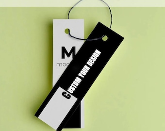 Etiqueta colgante personalizada de 1"x3.5" con su diseño, etiqueta oscilante de favor para ropa/producto/negocio, etiquetas de logotipo personalizadas con cuerda, etiquetas de ropa