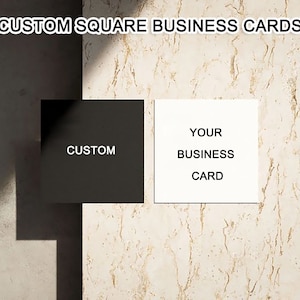 Gepersonaliseerde afdrukbare vierkante visitekaartjes met QR-code, contactkaartsjabloon, dubbelzijdige visitekaartjes, full colour prints, snelle verzending