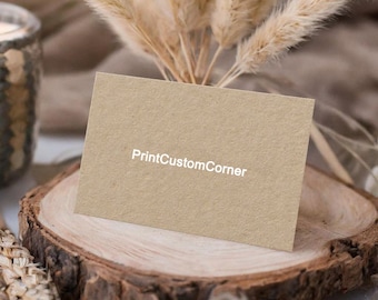 2"×3.5" Personalized Recycled Kraft Paper Business Cards, Printable Kraft Business Cards with your text/logo, Favor Cards for Small Business