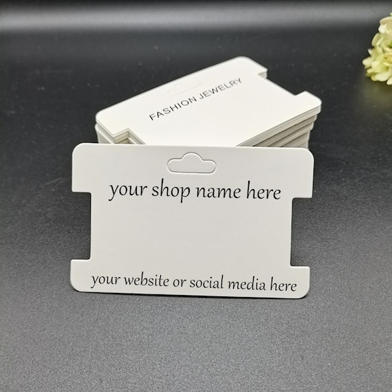 Custom Jewelry Display Cards 3.9"x2.3"-Your Own Wording or Shop Name-Earring Display, Jewelry Display Card, Custom Card
