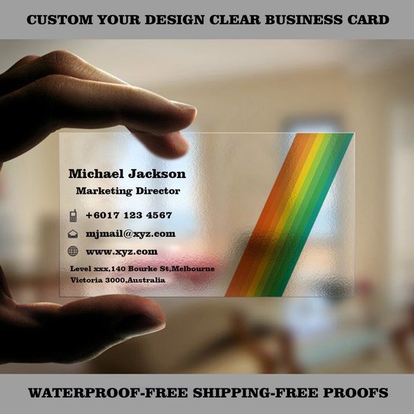 Clear Business Card Personalized Photo/Text Transparent PVC Business Cards-Custom Design(Round Cornered)