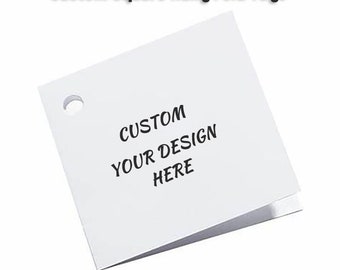 Personalized Square Hang Fold Tags, Printed Favor Tags for Product/Gift/Business, High Quality Tags, Customized Hang Tags with your design