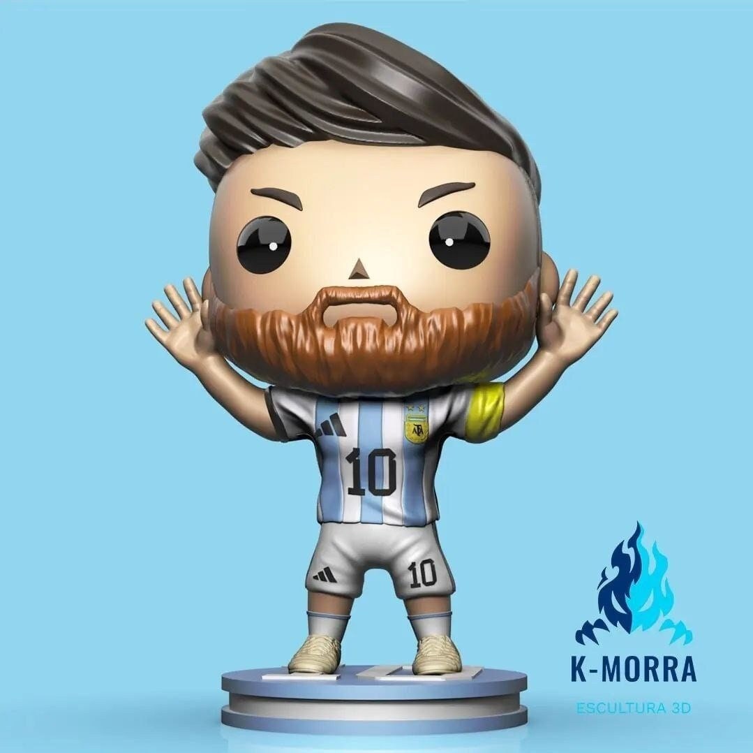 Fan Art Action Figures 3D FUNKO MESSI QATAR in Resin Paint Etsy