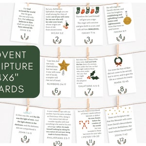Printable Kids Christmas Bible Verse Cards l Advent Calendar Scripture Cards l Kids Scripture Cards l The Christmas Story for Kids