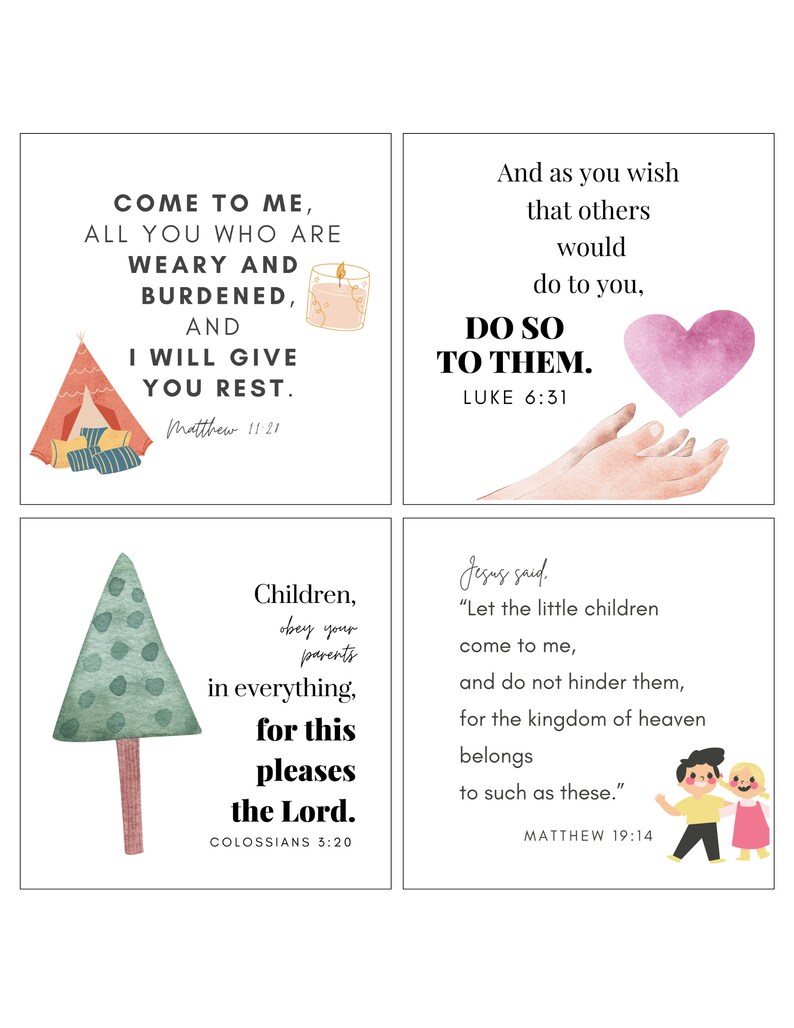Printable Morning Basket Bible Cards 20 Bible Verse Memory Etsy