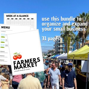 Farmers Market Vendor Template Bundle: 31 Customizable Pages (Digital Download)