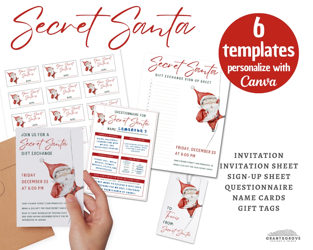 Secret Santa Printable Bundle Modern - Il 1080xN.5602203967 Qv36 