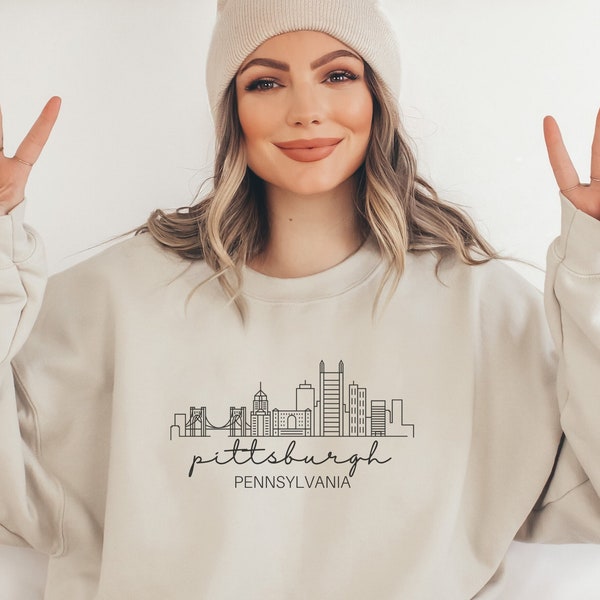 Pittsburgh Sweatshirt | Women's Pittsburgh Crewneck | Pittsburgh Gift | Pennsylvania Sweatshirt | Pennsylvania Gift | Pittsburgh PA Shirt