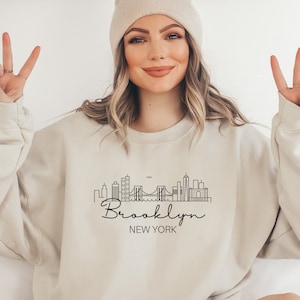 Brooklyn Sweatshirt | Women&#39;s Brooklyn Crewneck Pullover | Brooklyn Gift | New York City Sweatshirt | NYC Gift | Brooklyn Shirt | NYC Shirt