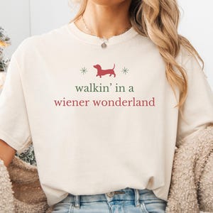 Dachshund Christmas Comfort Colors Shirt, Funny Wiener Dog Crewneck, Doxie Mom Gift, Weenie Mama Xmas Party Tee, Dachshund Lover Apparel