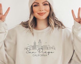 San Diego Sweatshirt | Women's San Diego Crewneck | San Diego Gift | California Sweatshirt | California Gift | San Diego California Shirt