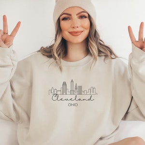 Cleveland Sweatshirt | Women&#39;s Cleveland Crewneck Pullover | Cleveland Gift | Ohio Sweatshirt | Ohio Gift | Cleveland Ohio | Cleveland Shirt