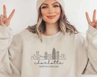 Charlotte Sweatshirt | Women's Charlotte Crewneck Pullover | Charlotte Gift | North Carolina Sweatshirt | North Carolina Gift | Charlotte NC