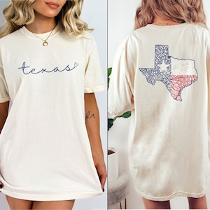 Texas Comfort Colors Shirt | Women's Texas Flag Crewneck Tee | Texas Home State | Cute Texas Gift | TX State Pride