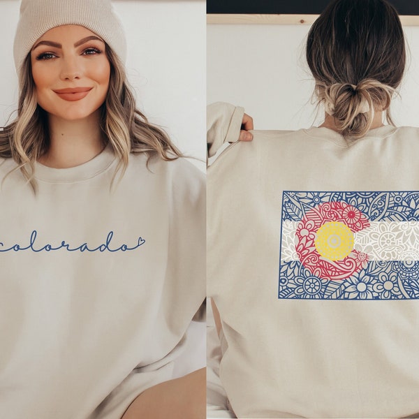 Colorado Sweatshirt | Women's Colorado Flag Crewneck | Colorado Home State Pride | Colorado Flag | Colorado Gift | CO Shirt | Mountian Shirt