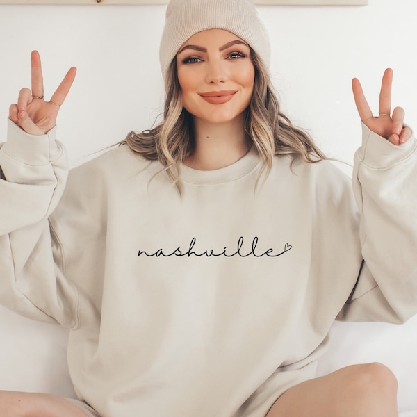 Nashville Sweatshirt | Women's Nashville Crewneck | Nashville Gift | Tennessee Sweatshirt | Tennessee Gift | Nashville Tennessee Long Sleeve