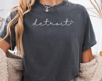 Detroit Comfort Colors Shirt, Moving to Detroit Gift, Detroit City Souvenir, Detroit Michigan Tee, Detroit Trip Present, Detroit Apparel