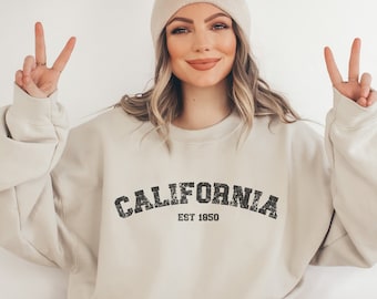 California Sweatshirt, Women’s California Crewneck, Home State Shirt, Moving to California Gift, California Travel Souvenir, Cali Apparel