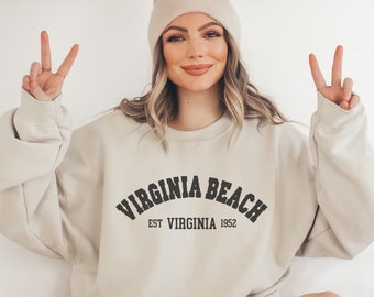 Virginia Beach Sweatshirt, Virginia Crewneck, Moving to Virginia Beach Gift,  Virginia Beach Travel Gift, Virginia Beach VA Souvenir