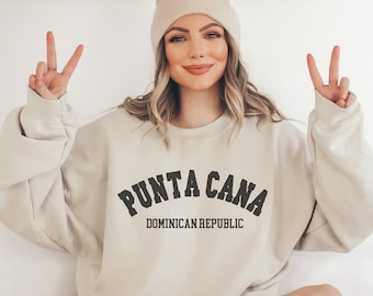 Punta Cana Sweatshirt, Dominican Republic Varsity Crewneck, Moving to Punta Cana Gift,  Punta Cana Travel Gift, Punta Cana Souvenir