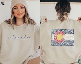 Colorado Sweatshirt | Women's Colorado Flag Crewneck | Colorado Home State Pride | Colorado Flag | Colorado Gift | CO Shirt | Mountian Shirt