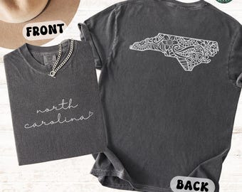 North Carolina Comfort Colors Shirt, North Carolina Crewneck Tee, Moving to North Carolina Gift, North Carolina Home State Shirt, NC Apparel