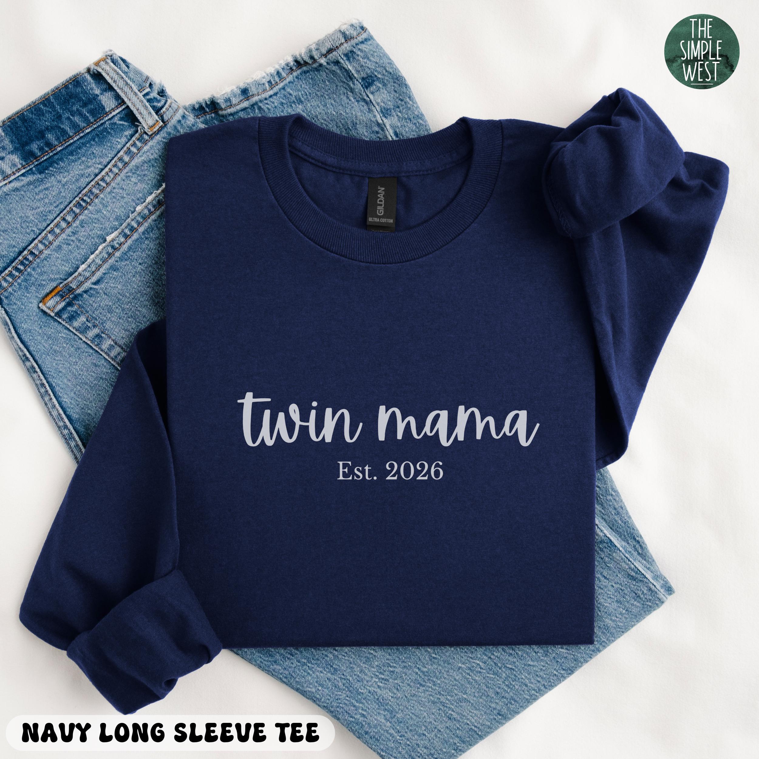Custom Twin Mom Long Sleeve Shirt, Twin Mom Shirt, Personalized