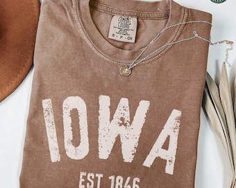 Iowa Shirt, Iowa Comfort Colors Shirt, Iowa Crewneck Tee, Home State Shirt, Moving to Iowa Gift, Iowa Travel Souvenir Tshirt, Iowa Apparel