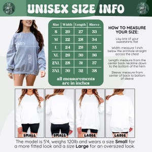 a woman's size guide for a sweatshirt