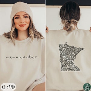 Minnesota Sweatshirt | Floral Minnesota Crewneck Pullover | Women’s Minnesota Home State Sweater | Cute Minnesota Sweatshirt