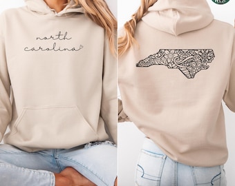 North Carolina Hoodie, North Carolina Crewneck Sweatshirt, Moving to North Carolina Gift, North Carolina Home State Sweater, NC Apparel