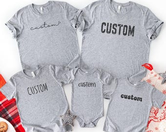 Custom Matching Shirts, Personalized Family Tees, Customized Tshirt for Group Vacation, Matching Christmas Shirts, Family Reunion Apparel