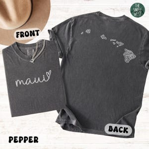 Maui Hawaii Comfort Colors Shirt, Floral Hawaii Home State Tee, Moving to Maui Gift, Hawaiian Islands Travel Souvenir, Beach Trip Apparel