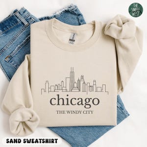 Chicago Sweatshirt, Chicago Illinois Crewneck, Moving to Chicago Gift, Chicago Travel Gift, Chicago IL Souvenir, Chicago City Skyline Shirt